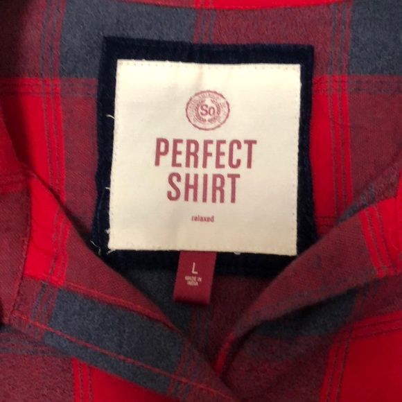 Red and Navy Blue Button Up Shirt! - Picture 3 of 4